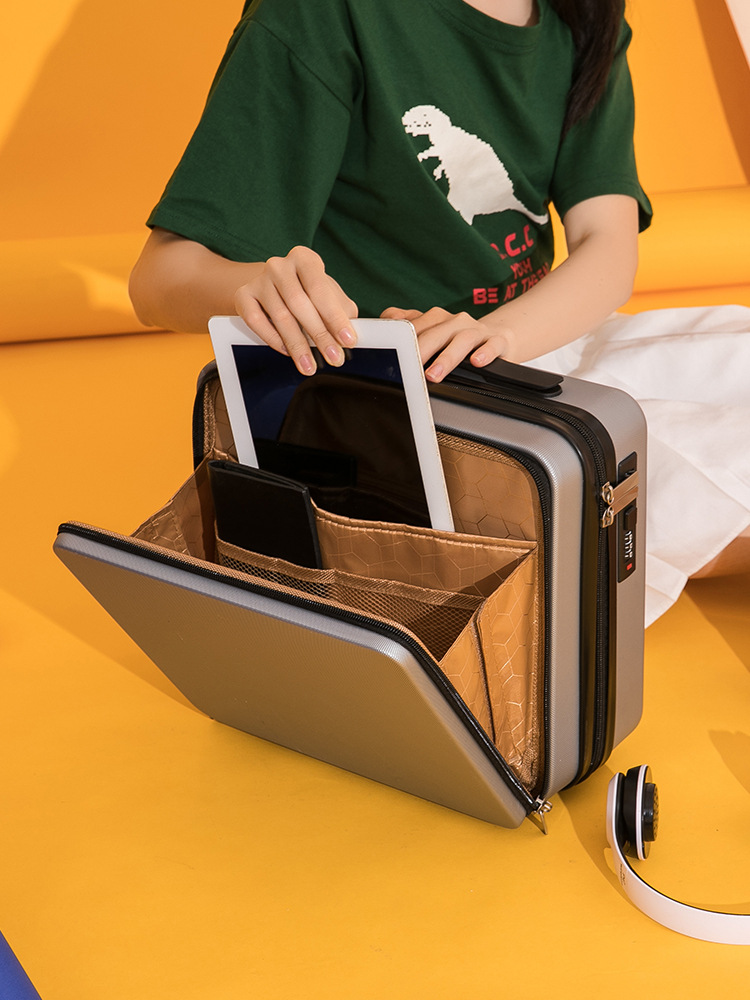 メーカーは便利な開口部ポータブルミニ収納化粧品バッグを備えた旅行用スーツケース韓国のプリント柄キャビンスーツケースを供給しています