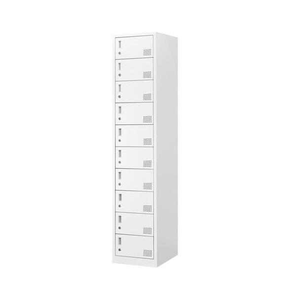 法人限定 Netforce FAC-S10-2-W-WH ホワイト 10人用ロッカー スリム 10段 メーカー直送