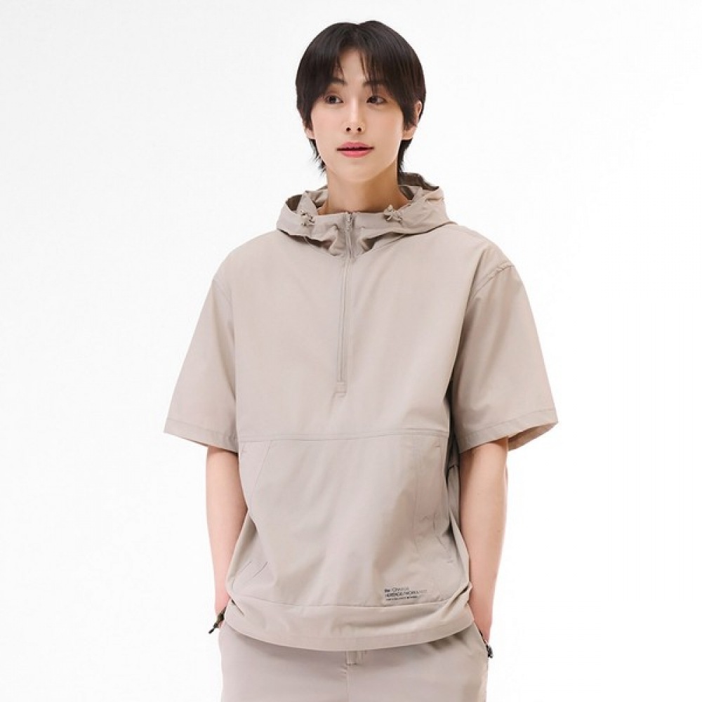[チェイスカルト] コモンクールストレッチフード付き半袖アノラックTシャツ-EBRU5821D0M