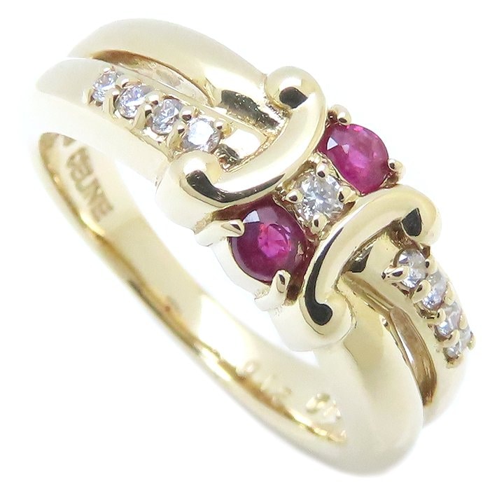 リング 指輪 ルビー0.18ct ダイヤモンド0.10ct 11.5号 K18YG イエローゴールド レディース/294211【中古】 138,000円