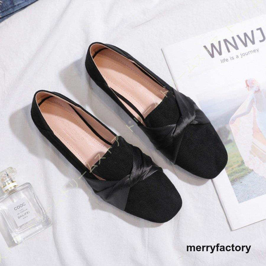 ママパンプス スクエアトゥ バレエシューズ フラットシューズ 大きいサイズ パンプス 痛くない レディース 走れる ギフト スエード調 ぺたんこ 2way 歩きやすい