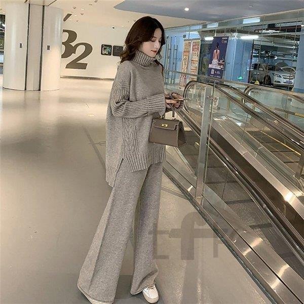 セットアップ 涼しく楽ちんセットアップ韓国ファッション ニット