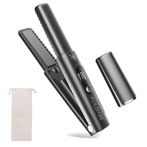 POLENTAT [電池着脱式 最新改良型] ヘアアイロン コードレス 機内持ち込み可 USB充電式 コードレスヘアアイロン ミニ ストレートアイロン 2way 3段階温度調整 MAX200C 急速加