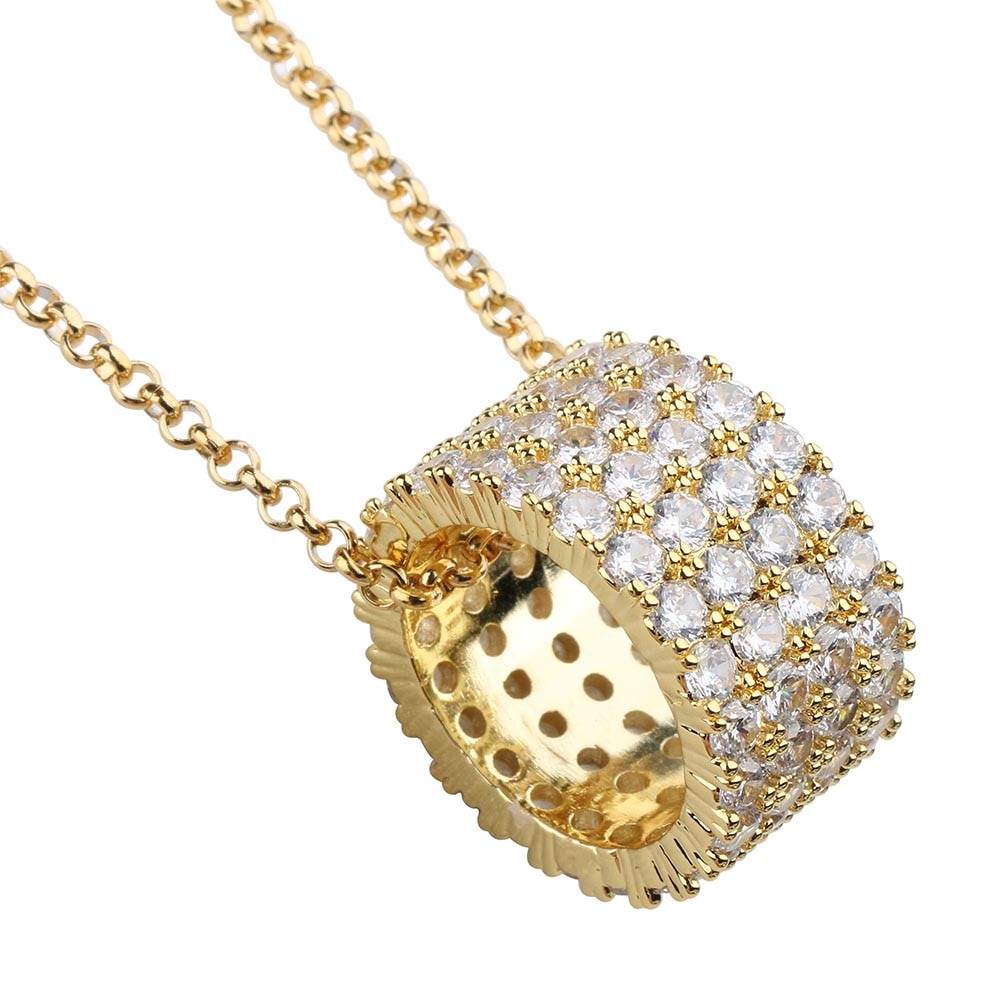 リングネックレス パヴェ CZ 爪留め [n291]