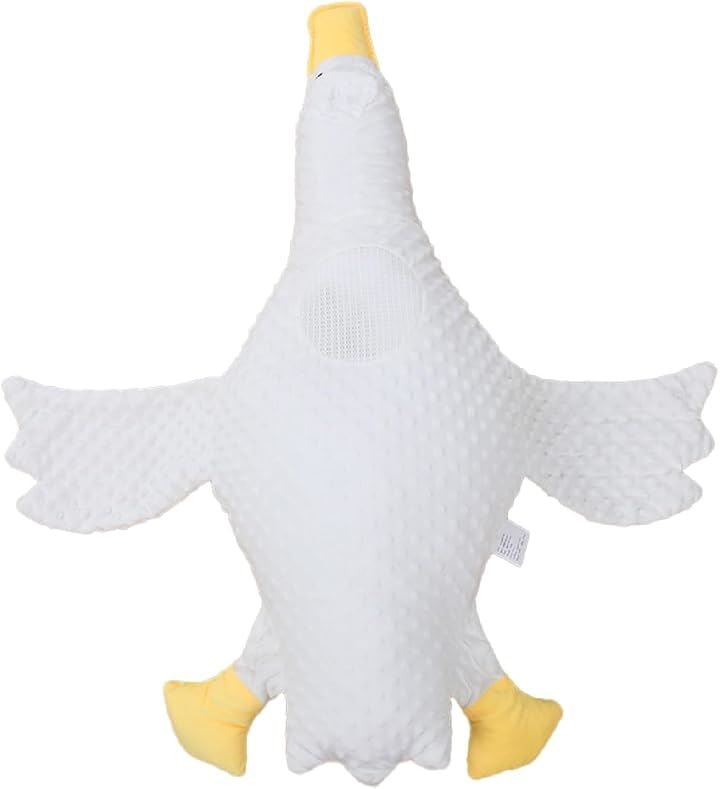 ベビー枕 赤ちゃん枕 抱き枕 ベビークッション グース ガチョウ 快眠 添い寝 寝返り 向き癖 絶壁 寝ハゲ 防止 出産祝い ホワイト(ホワイト ストラップ無し, ミディアム)