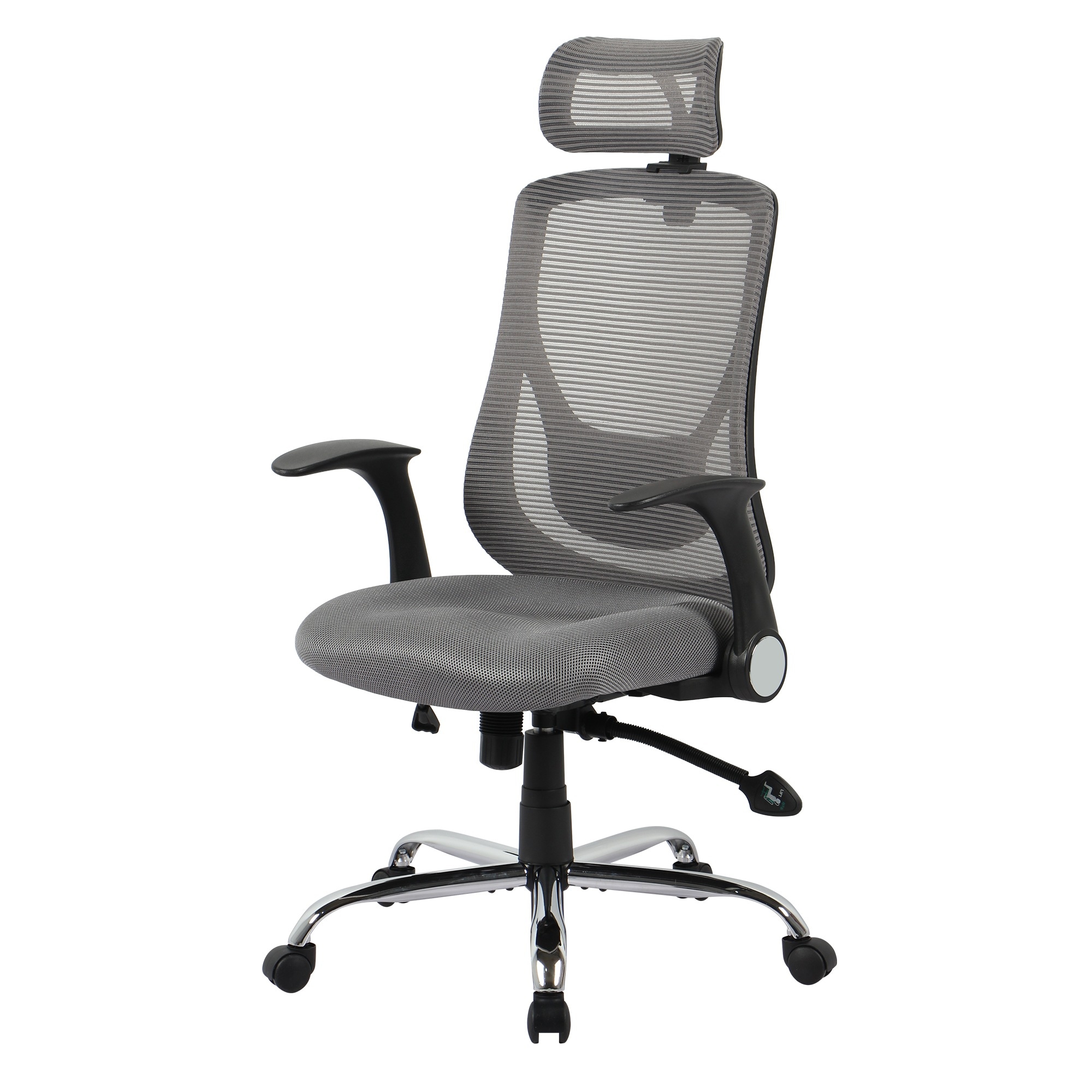 【国内出荷-送.料.無.料】【人気商品】オリジナル設計オフィスチェアメッシュハイバックロッキングライトグレー～136