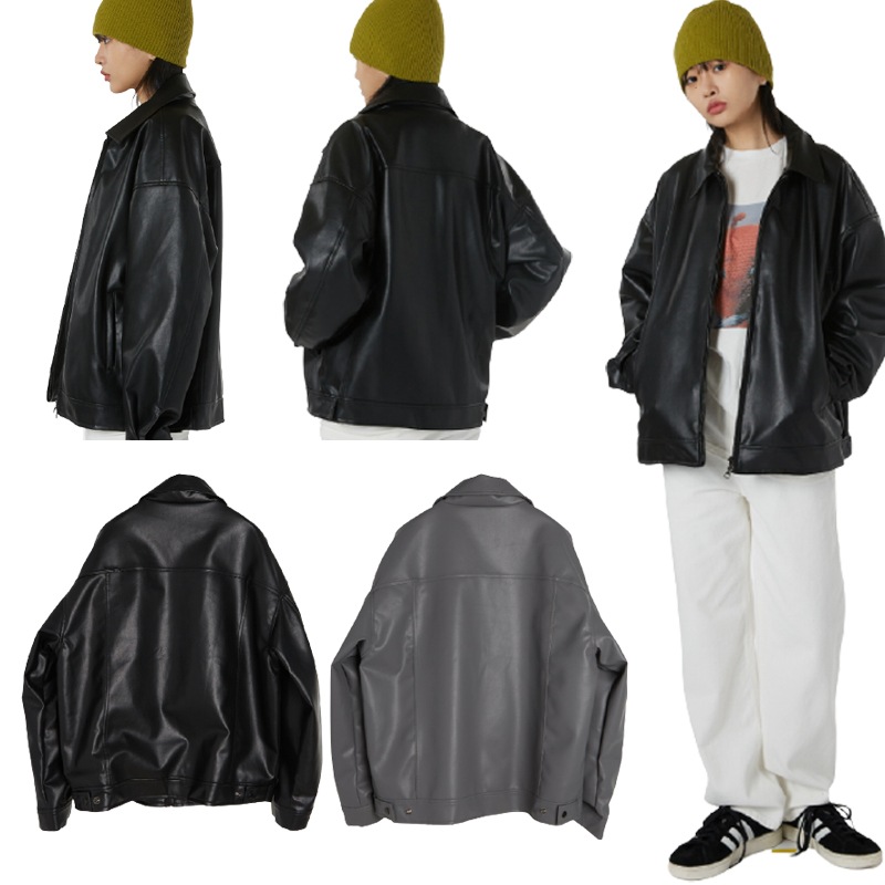 RAU Vegan Leather Zip-Up Single Jacket 人気 男女兼用