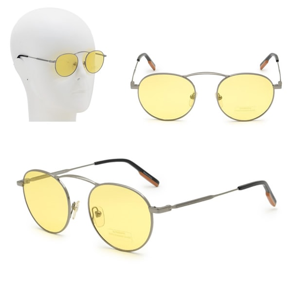 サングラス EZ0114/S 12E 50 Ermenegildo Zegna ガンメタル イエロー ノーズパッド UVカット 調光レンズ