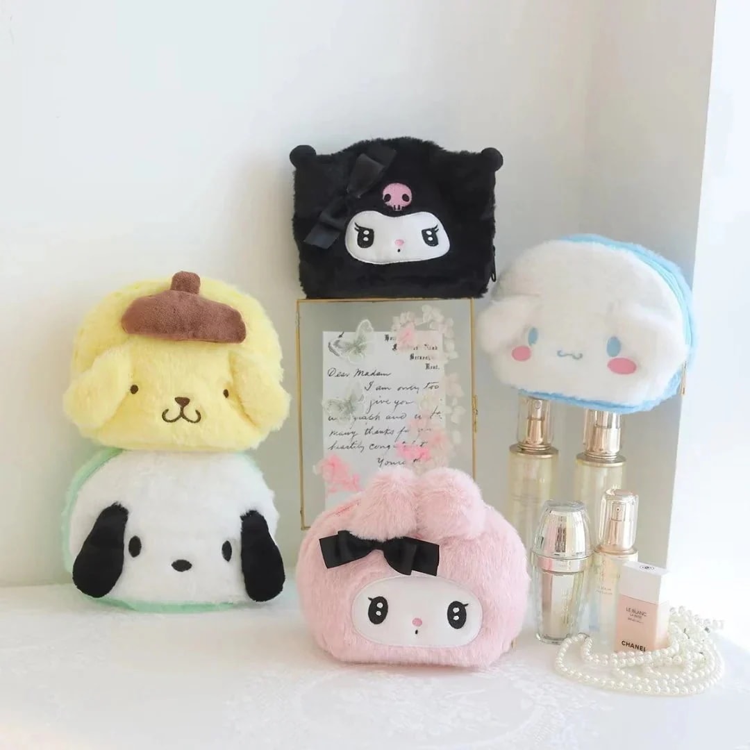 卸売リンク: 1つ買うと10個もらえる かわいいサンリオハンドバッグ暗黒型美楽ティクロミ大容量パイル化粧バッグ携帯収納バッグ
