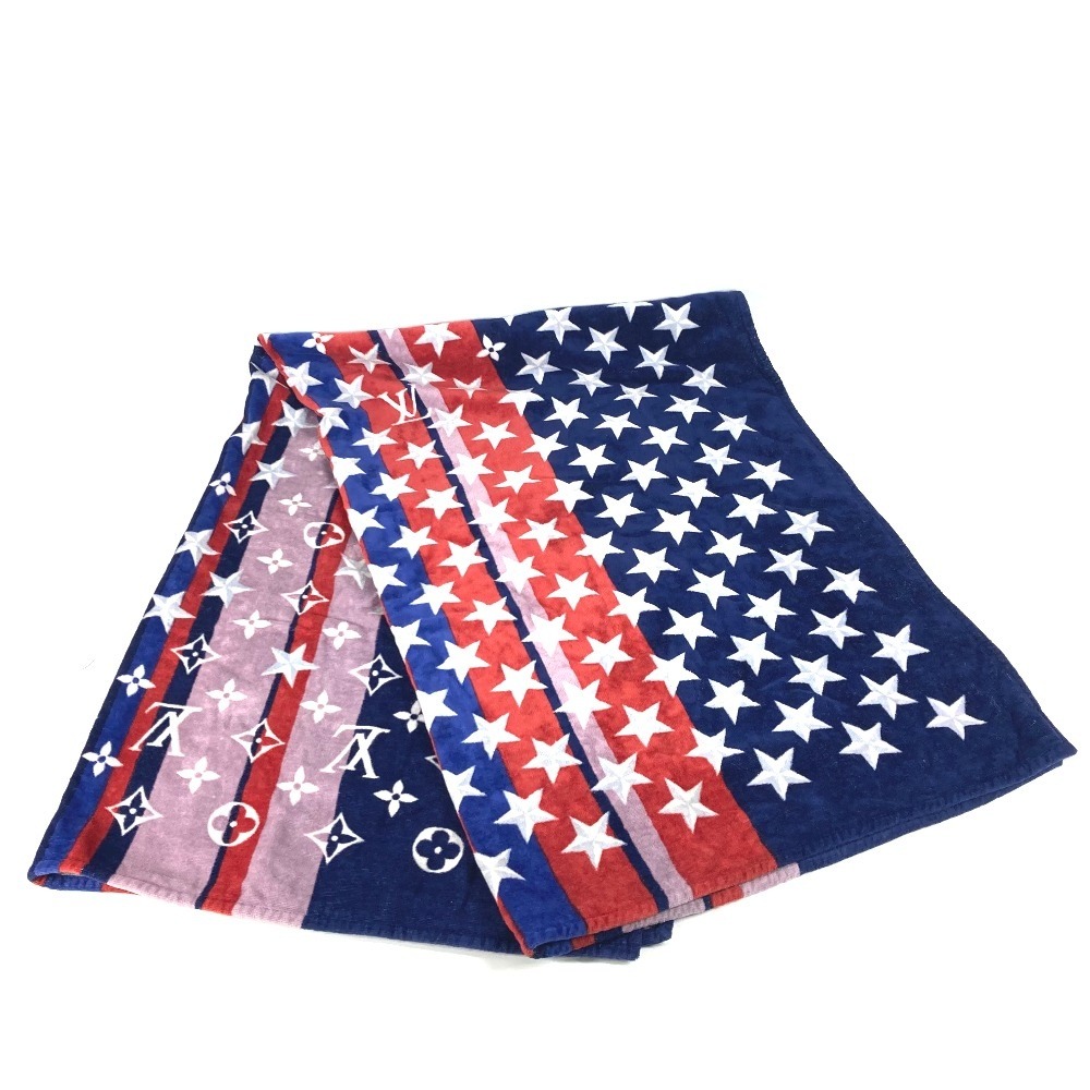 タオル ロゴ 星 スター ビーチタオル バスタオル インテリア ひざかけ ブランケット コットン レッド