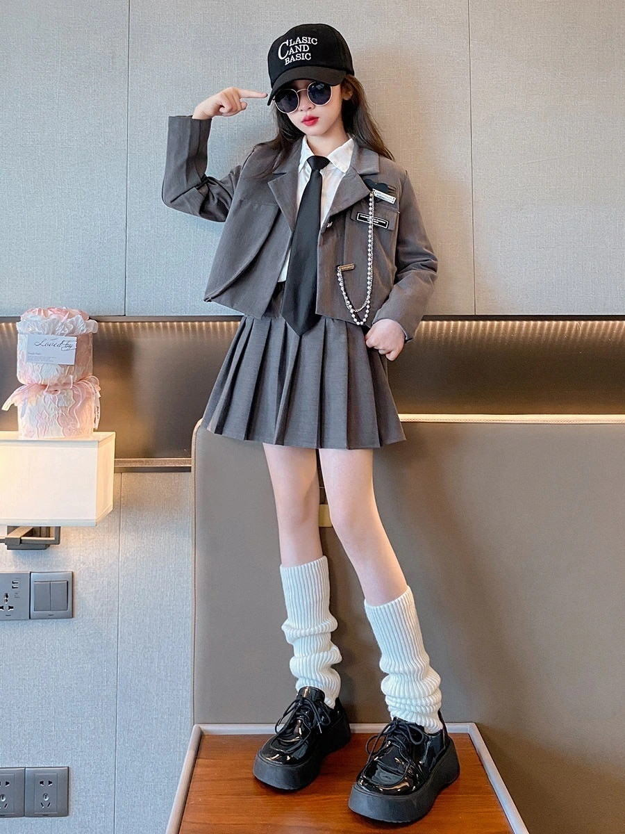 通学 制服 女の子 5点セット スーツ 中学生 高校生 ジュニア 大きいサイズ ゆったりサイズ 入園祝い ギフト 卒園式 七五三 お受験 発表会 グレー ブラ トップス 卒業式 入学722