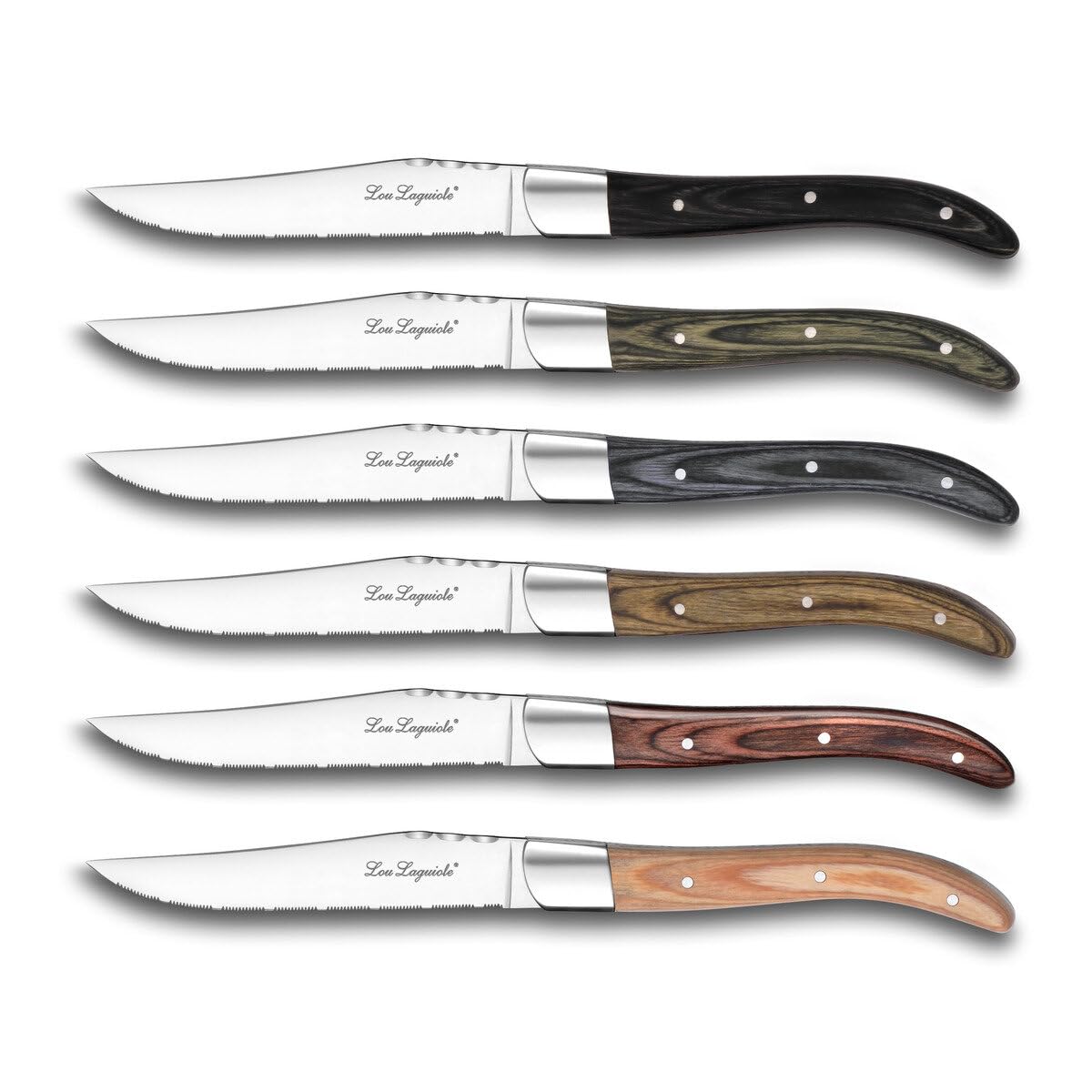 ルライヨールステーキナイフ 6本セット Steak Knife 収納ケース 50x252x136mm ハンドル 光沢仕上げ ステンレススチール [並行輸入品]