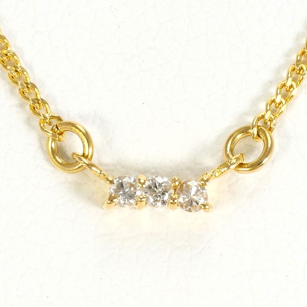 K18 18金 YG イエローゴールド ネックレス ダイヤ 約41cm ジュエリー 中古