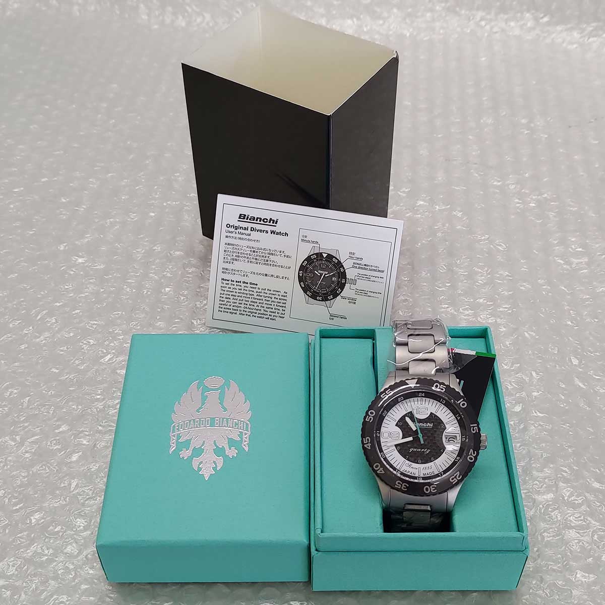 【中古・未使用品】ビアンキ BIANCHI SCUBA TX シルバー ホワイト 時計 ダイバーズウオッチ型腕時計 定価33000円 JP203ZOTWA メンズ