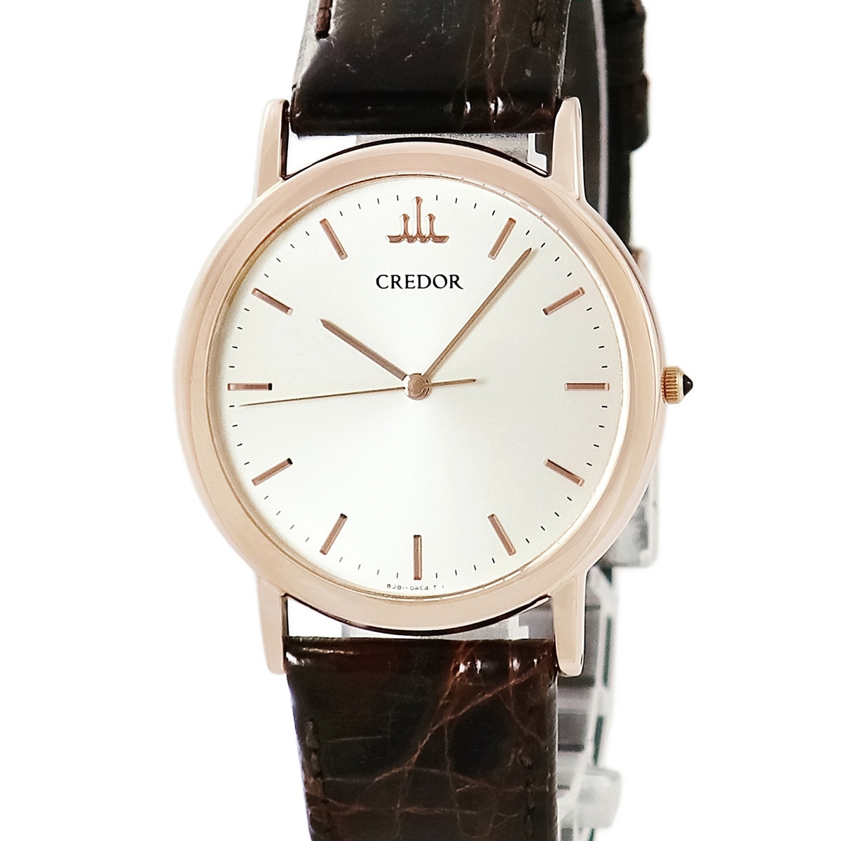 シグノ GBAR010 8J81-0AC0 クオーツ メンズ K18PG無垢 シルバー ラウンド バー セイコー 3年保証