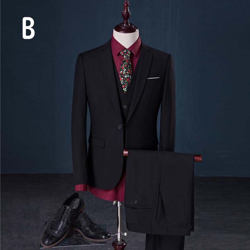 大特価韓国風 男性 背広 花婿スーツ メンズスーツ フォーマル 3点セット ジャケット+ズボン+ベスト 3ピーススーツ メンズ カジュアルスーツ 紳士服 披露宴 婚葬祭 スリムスーツ ビジネス スタイ