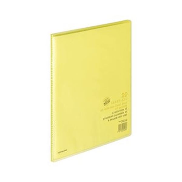 (まとめ)コクヨ クリヤーブック(キャリーオール)固定式 A4ワイド 20ポケット 背幅11mm 黄 ラ-3Y 1セット(10冊)(×3セット)