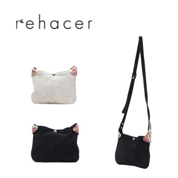 【レターパック配送】rehacer レアセル サコッシュ ショルダー 01200800004 Re-06 斜め掛け 花柄 牛革スエード スエードレザー 高級 人気