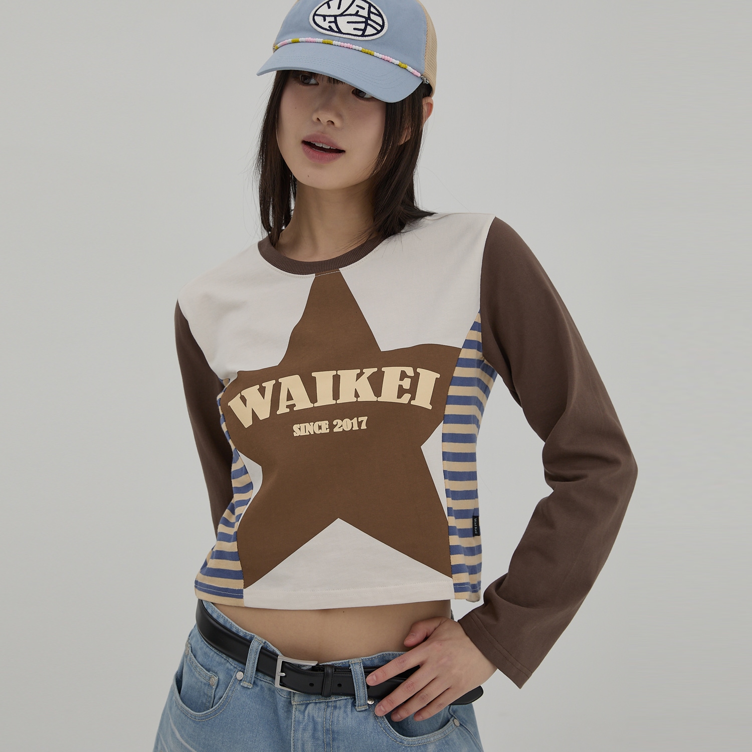 (WOMEN) Star With Stripe T-shirt BROWN 6,130円