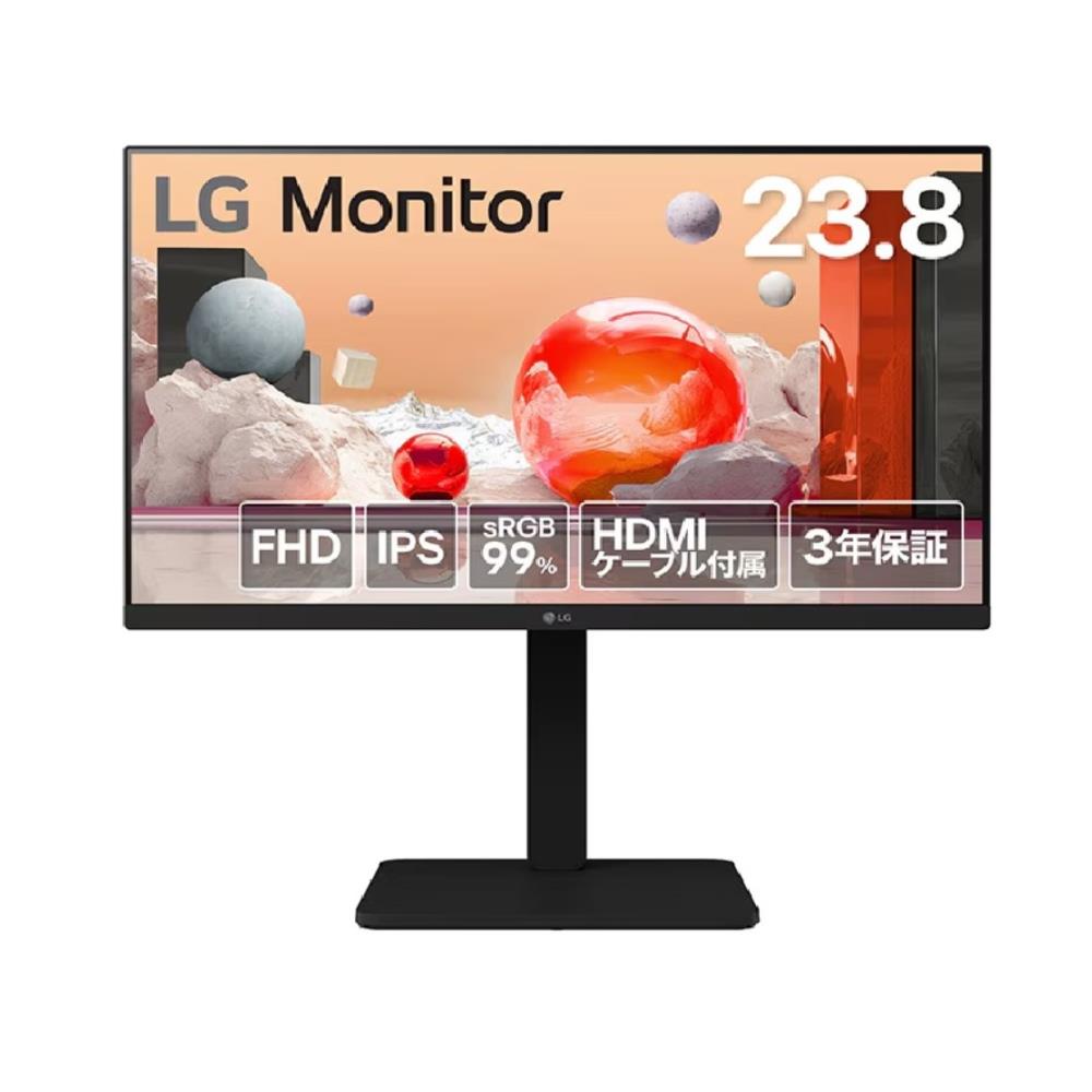 LG Electronics Japan [24BA450-B] 23.8インチ 液晶ディスプレイ(1920x1080/IPS/アンチグレア/D-Sub/HDMI/DP/100Hz/チルト/スイベル/