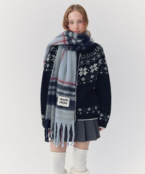 Qoo10 マリ・クレール Coloring Check ストール・