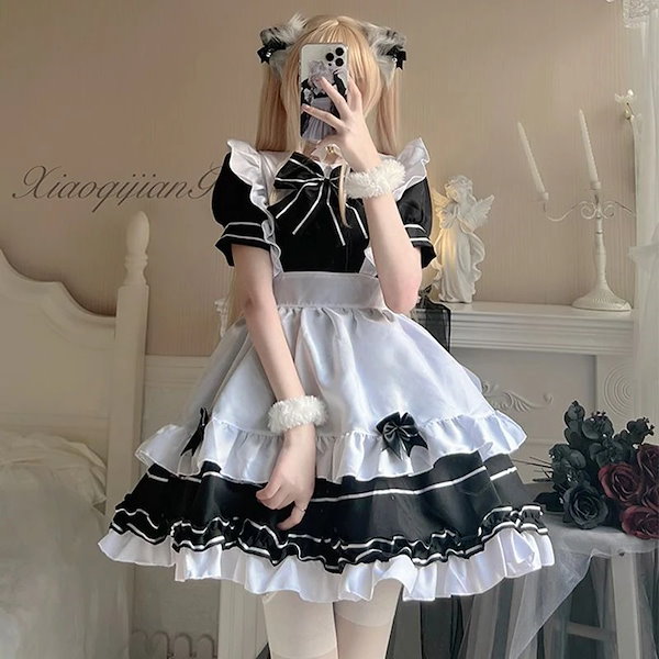 Qoo10] コスプレ制服メイド服コスプレ白黒ロリータ