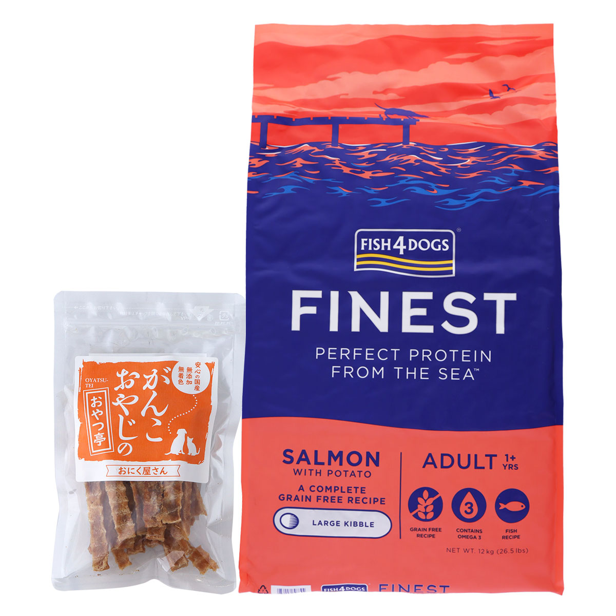 ファイネスト サーモン 大粒 12kg【国産たじま鶏ジャーキー40g付き】