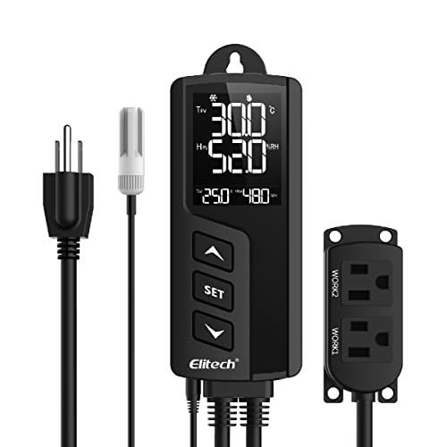 Elitech 温度湿度コントローラー 温湿度サーモスタット 温室植物用配線済み デジタルサーモスタ 5,056円
