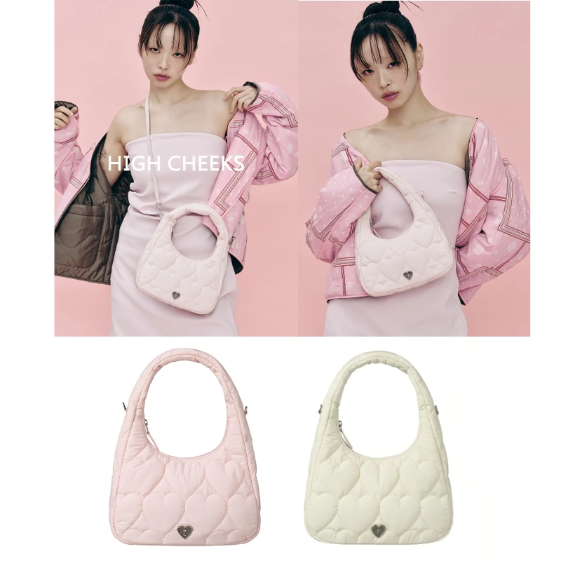 【HIGH CHEEKS】Heart Padded Tote Bag 2way bag 2カラー