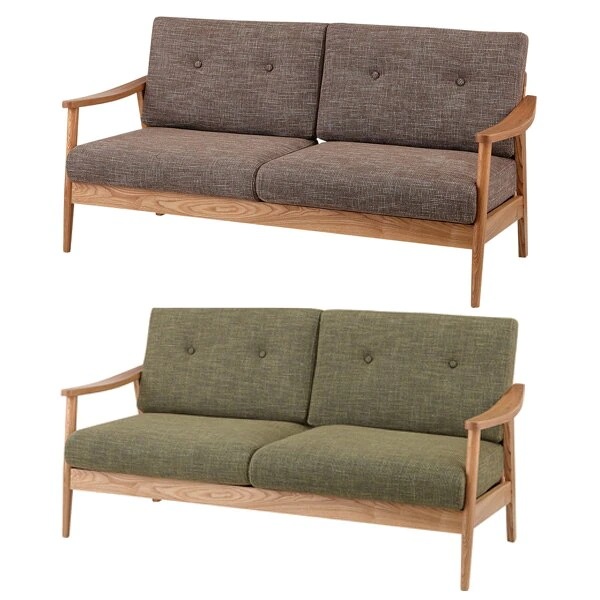 ソファ　3人掛け　天然木フレーム　アッシュ材　バッスム　幅167cm