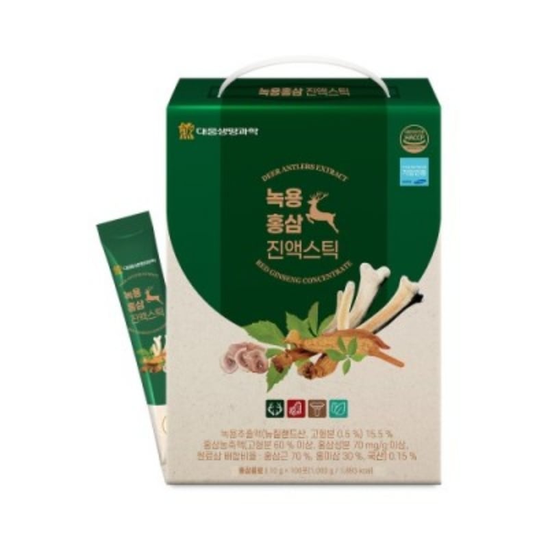 錆龍紅参ジスティック10g x 100包 / 栄養剤 / 体力増進 / 홍삼녹용진액스틱
