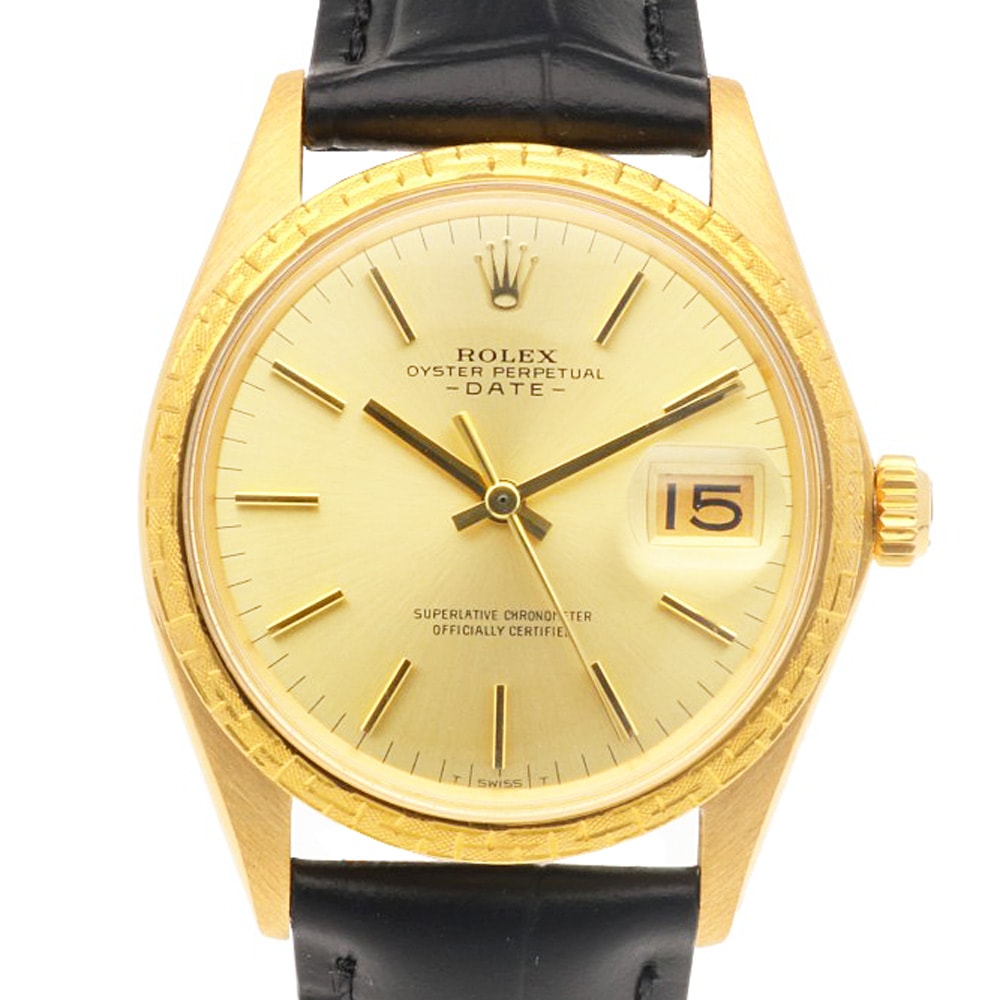 ロレックス デイト オイスターパーペチュアル 腕時計 18金 K18イエローゴールド 1504/8 自動巻き 1年保証 ROLEX 中古