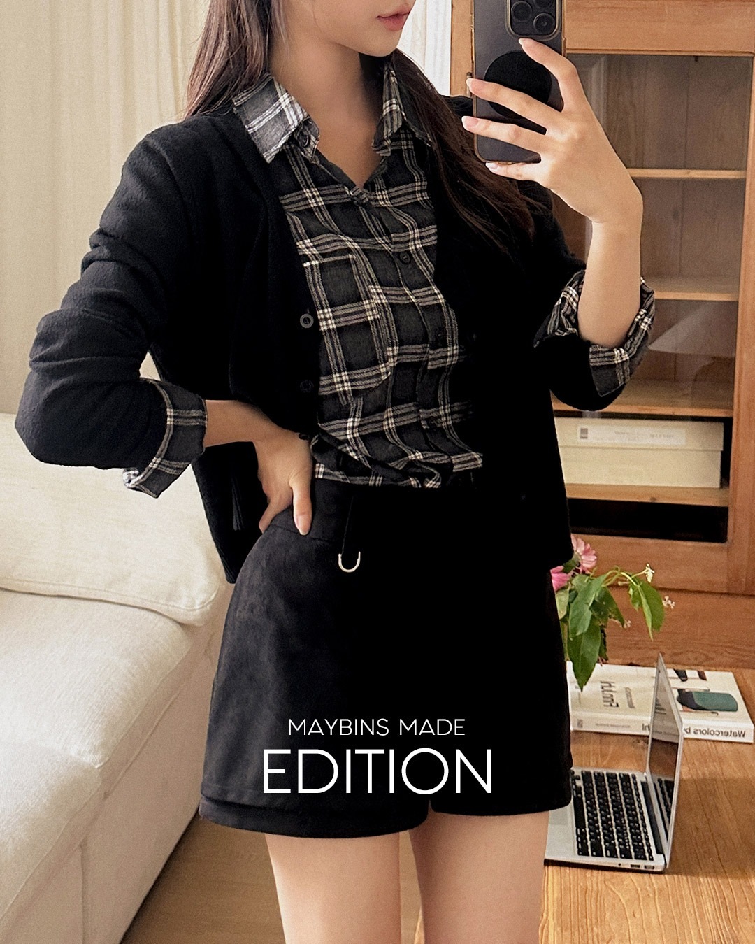 [MADE] 上げたスエードスカート韓国ファッション レディース