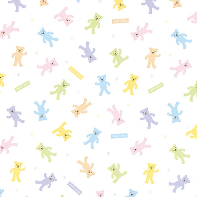 （まとめ買い）シモジマ HEIKO 包装紙 ファンシー柄 半才 パステルベア 50枚 750x528mm ラッピング用品 002403900 [x3セット]