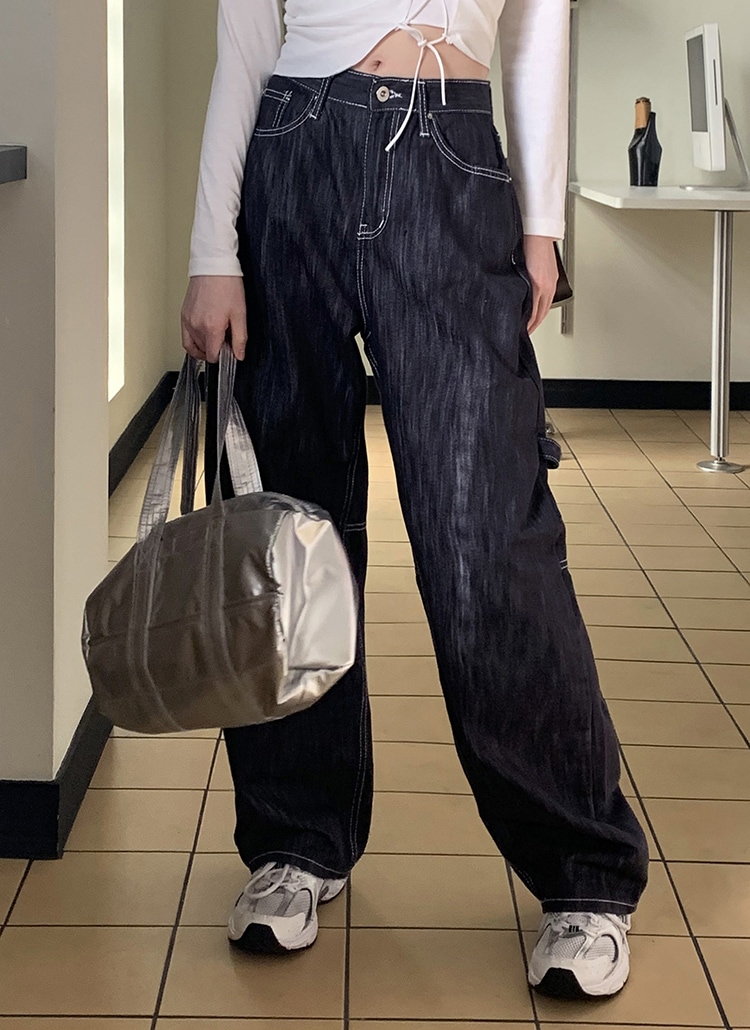 ダイトンステッチワイドデニムパンツ