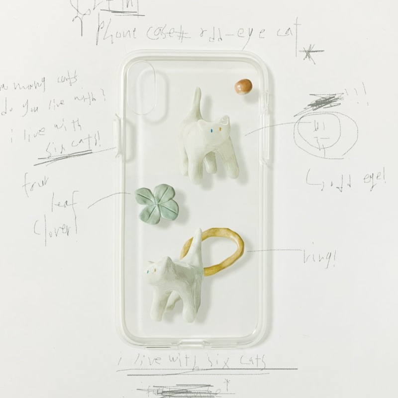 [aespa カリナ 着用] [ilivewithsixcats] odd eye cat jelly hard case 韓国 アイドル スマホケース iPhone クリア 透明 レディース