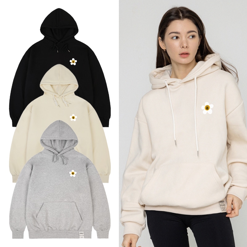 [UNISEX]TYL small flower dot smile hoodie_3color