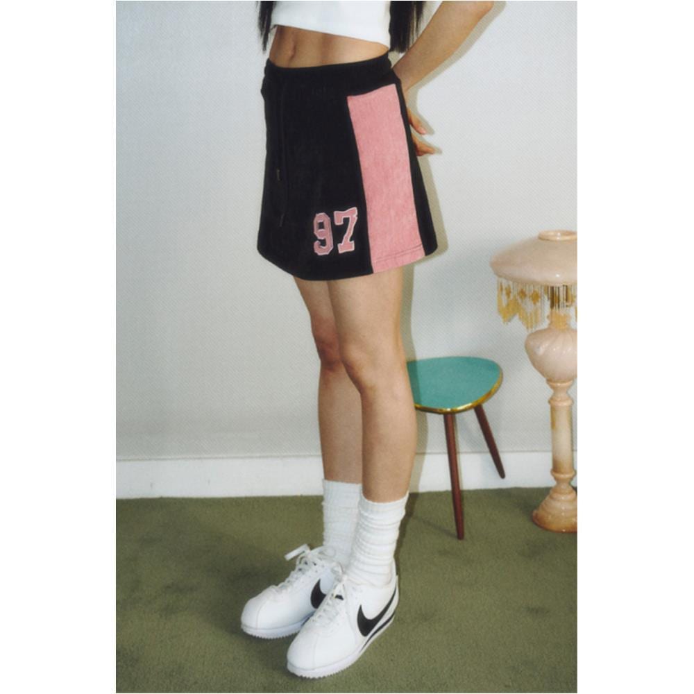 PRENDA PRDA VELOUR MINI SKIRT BLACK PRTVSSSK05WC6