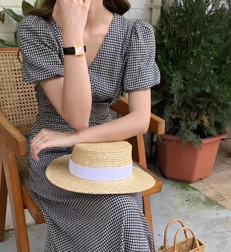 ワンピース デート モテアイテム ロングワンピース 半袖 ボリュームスリーブ コットン 大人可愛い きれいめ 上品 おしゃれ かっこいい 大人可愛い ラブリー キュート ガーリー クール モード系