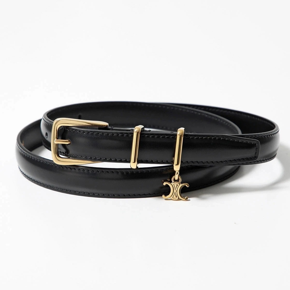 CELINE セリーヌ ナローベルト ELEGANT CHARM 1 エレガント チャーム 45BBQ3A01.38NO レディース トリオンフ レザー Bla