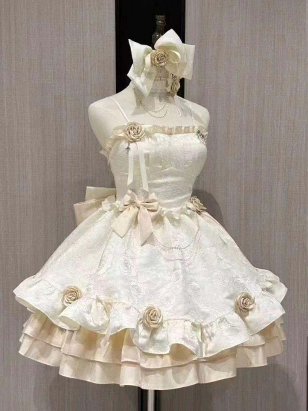 夏の新型韓国版優しい少女感小衆ファッション腰ストラップ蓬蓬ワンピーススカート女潮