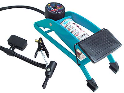 他サイト： NEWRAYTON(ニューレイトン) 踏みマッチョ 踏むだけで空気が入るフットポンプ シングルポンプ ブルー 最高圧力500kPa 目安に便利なの商品画像