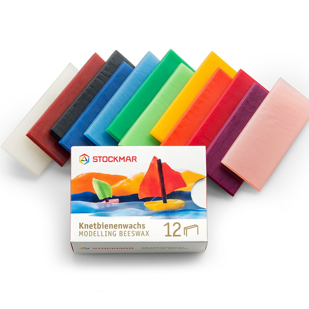 シュトックマー STOCKMAR みつろう粘土 12色12枚 250g 蜜蝋 ねんど ギフト プレゼント 誕生日 出産祝 安全 シュタイナー教育 知育 あそび 遊び 蜜蝋 ドイツ 衛生的