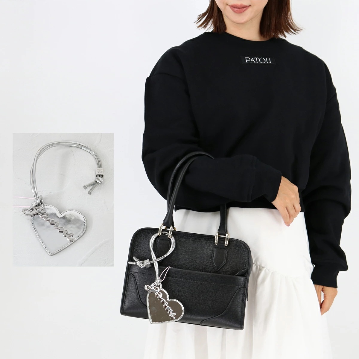 シルバーハート ミラーチャーム A7118 BOU HEART MIRROR SPECCHIO KEYRING バッグチャーム　キーホルダー　キーリング 小物 ギフト プレゼント