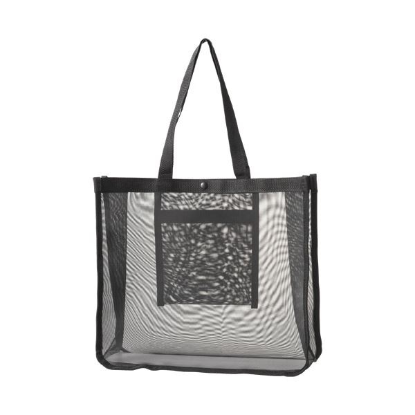 （まとめ）TANOSEE メッシュバッグB4ワイド 黒 1パック（10枚）[x3セット]