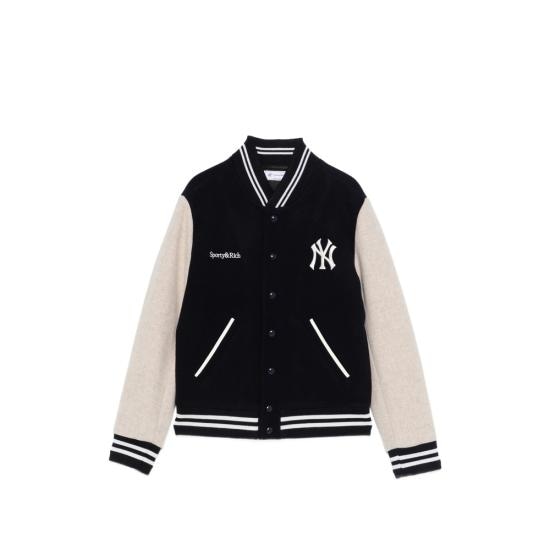 SPORTY & RICH Women Bomber Jackets OW007610675BL DKNAE BLUE NEUTRALS