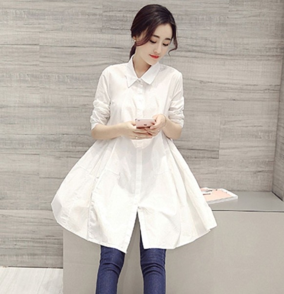 トップス デート モテアイテム シャツ チュニック フレア 長袖 コットン 可愛い きれいめ 上品 おしゃれ かっこいい 可愛い ラブリー キュート ガーリー クール モード系 セクシー