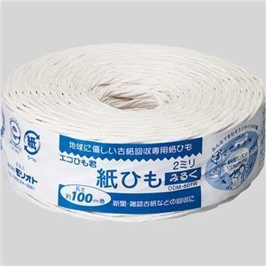 （まとめ）モリオト 紙ひも エコひも君 みるく2-100 2mmx100m 白 1巻 [x20]