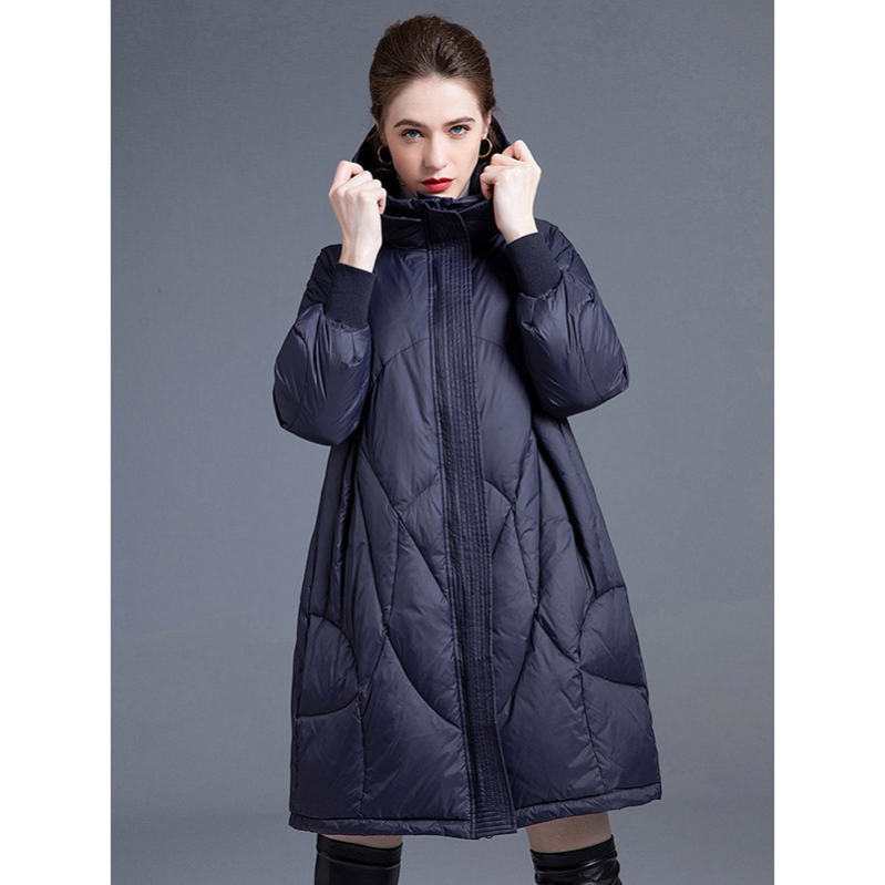 ダウンコート ロングダウンコート レディース 超ロング ロング ダウン フード付き ファスナー 大きいサイズ 服 通勤 ベンチコート 旅行 秋 冬 暖かい 女性用 膝下 丈 防風 軽量 上品 おしゃれ 28,204円