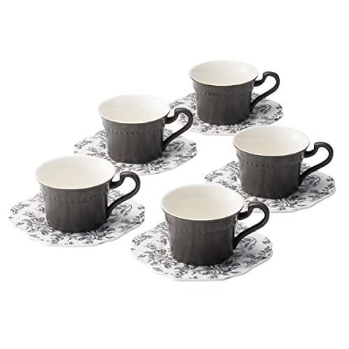 [Dolce duo] コーヒーカップ セット (箱入り) ギフト用 5客 カップ＆ソーサーセット